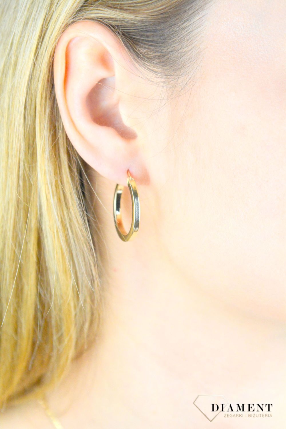 Złote kolczyki damskie 375 koła klasyczne gładkie KL 2883H 375.jpg